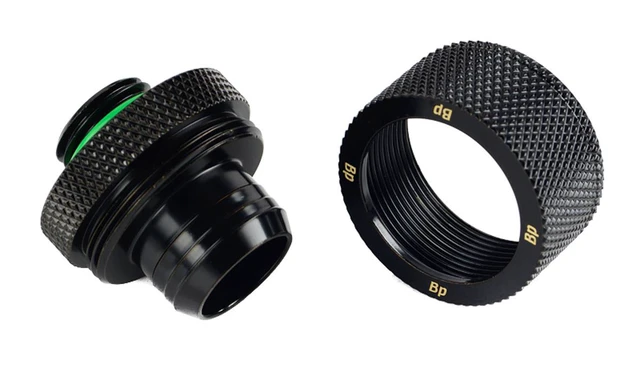 Alt view image 4 of 8 - Bitspower G1/4" to 1/2" ID, OD 3/4" OD Compression Fitting for Soft Tubing, CC5 Ultimate, Matte Black, 4-pack