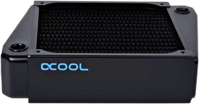 Alt view image 2 of 19 - Alphacool NexXxos XT45 Full Copper X-Flow Radiator 140, 140mm x 1, Single Fan, Black