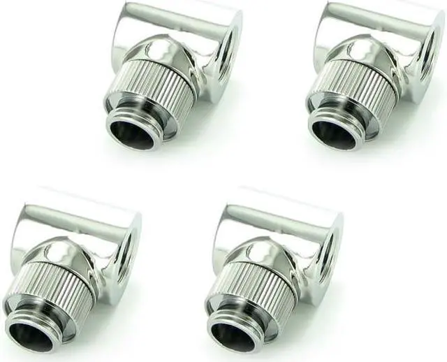 Main image of Monsoon G1/4" 90 Degree Rotary Fitting with Light Port, 3/4" OD Matched Body, Chrome, 4-pack