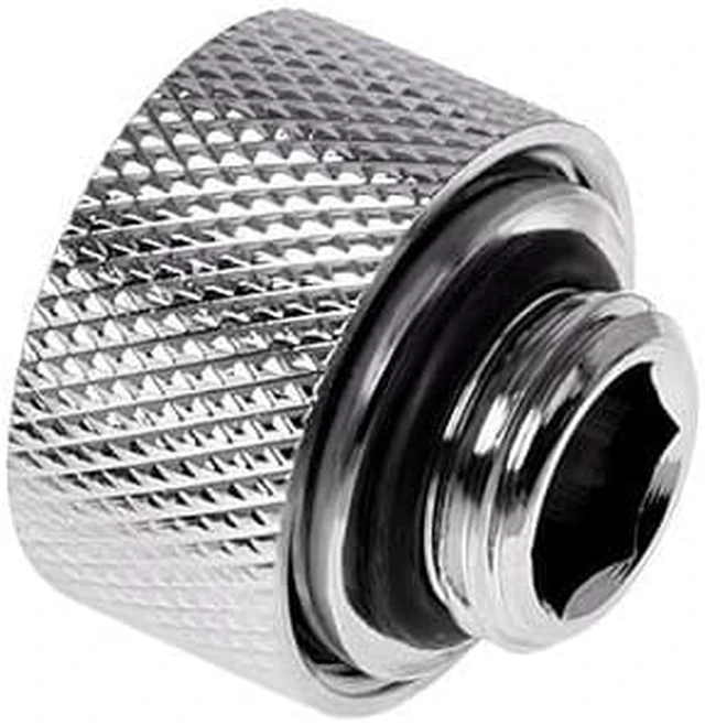 Alt view image 2 of 7 - Alphacool HT G1/4" Compression Fitting for Plexi (Acrylic) / Brass Hard Tubes, 13mm OD, Chrome, 6-pack