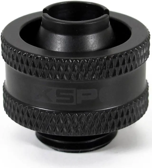 Alt view image 4 of 8 - XSPC G1/4" to 3/8" ID, 5/8" OD Compression Fitting V2 for Soft Tubing, Matte Black, 8-pack