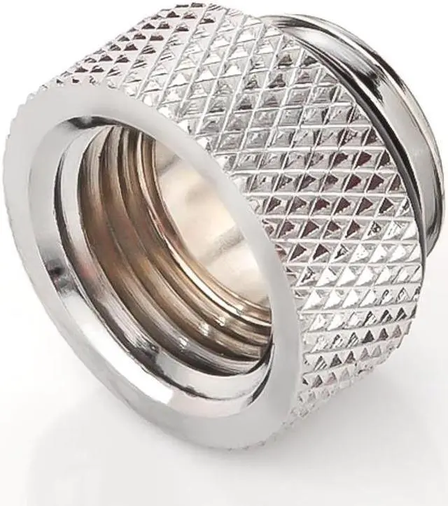 Alt view image 5 of 7 - Bitspower G1/4" Male to Female Extender Fitting, 7.5mm, Silver Shining
