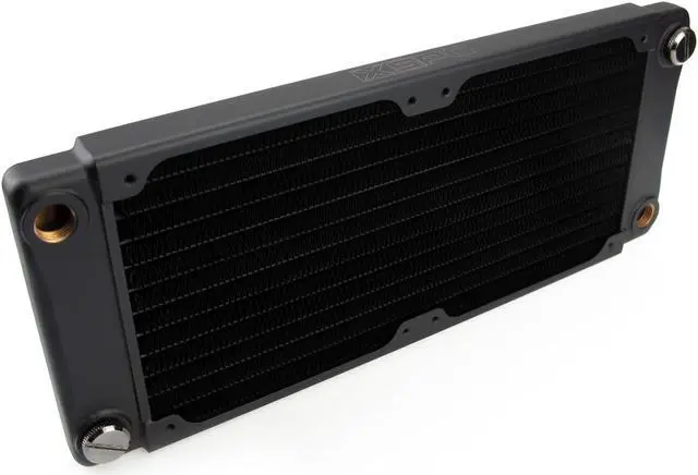 Alt view image 3 of 7 - XSPC TX240 Crossflow Ultra Thin Radiator, 120mm x 2, Dual Fan, Black