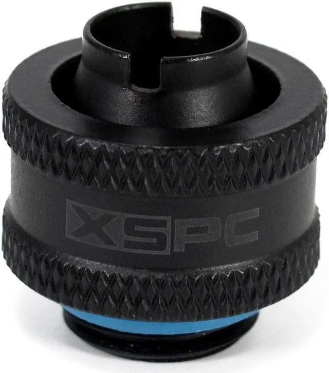 Alt view image 2 of 7 - XSPC G1/4" to 3/8" ID, 1/2" OD Compression Fitting V2 for Soft Tubing, Matte Black, 6-pack