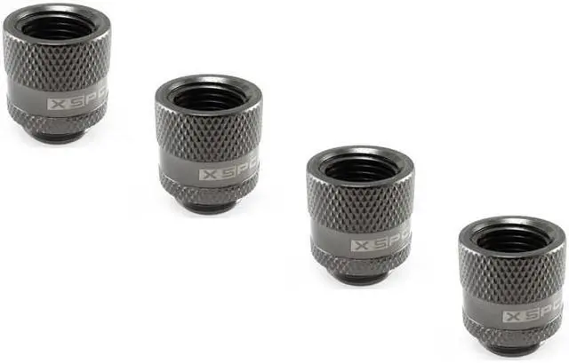 Main image of XSPC G1/4" Male to Female Rotary Fitting, Black Chrome, 4-pack
