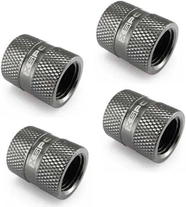 Alt view image 2 of 8 - XSPC G1/4 Female to Female Rotary Fitting, Black Chrome, 4-pack
