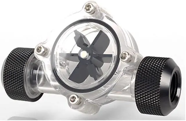 Alt view image 2 of 3 - Bitspower G1/4" Flow Indicator, Clear Main Body, Black Blade, Matte Black