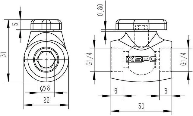 Alt view image 8 of 8 - XSPC Ball Valve G1/4 (Chrome)"