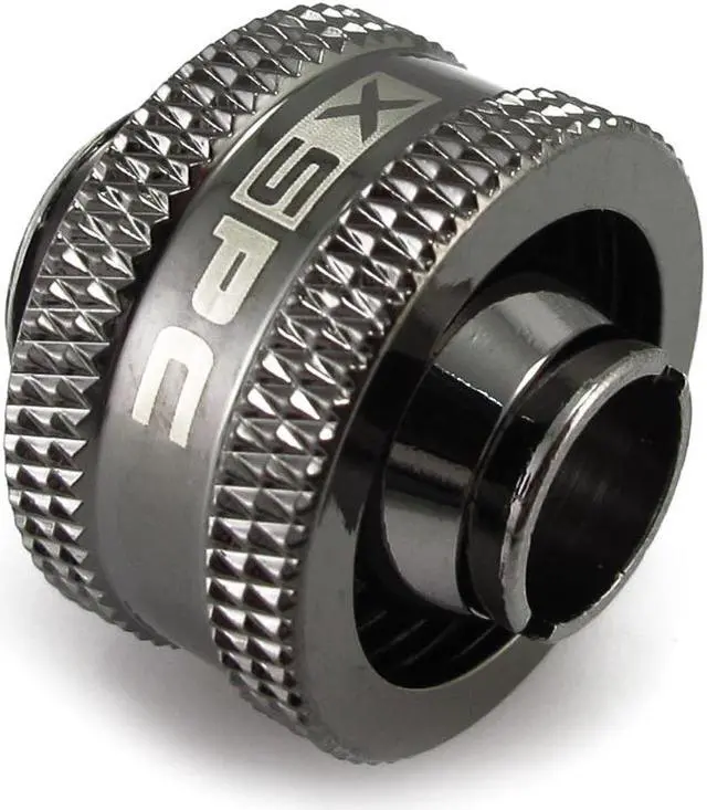Alt view image 3 of 8 - XSPC G1/4" to 3/8" ID, 5/8" OD Compression Fitting V2 for Soft Tubing, Black Chrome, 8-pack