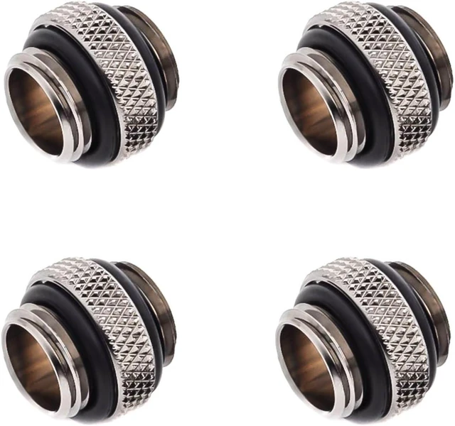 Main image of Bitspower G1/4" 5mm Male to Male Fitting, Black Sparkle, 4-pack