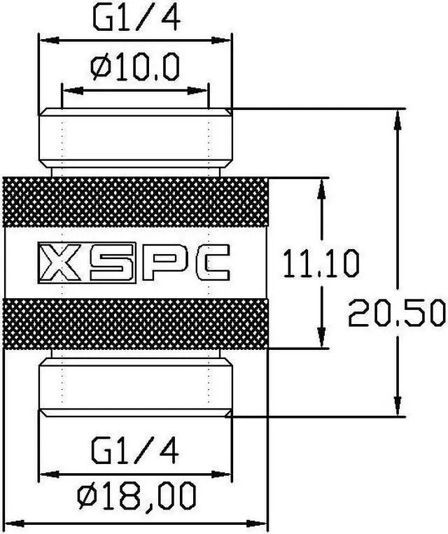Alt view image 4 of 8 - XSPC G1/4" Male to Male Rotary Fitting, Black Chrome