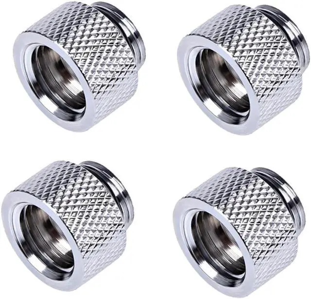 Main image of Alphacool HF G1/4" Male to Female Extender Fitting, 10mm, Chrome, 4-pack