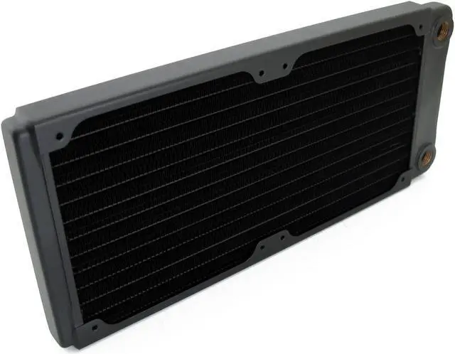 Alt view image 10 of 14 - XSPC TX240 Ultra Thin Radiator, 120mm x 2, Dual Fan, Black