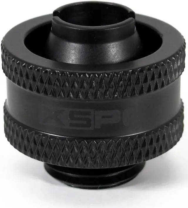 Alt view image 2 of 8 - XSPC G1/4" to 3/8" ID, 5/8" OD Compression Fitting V2 for Soft Tubing, Matte Black
