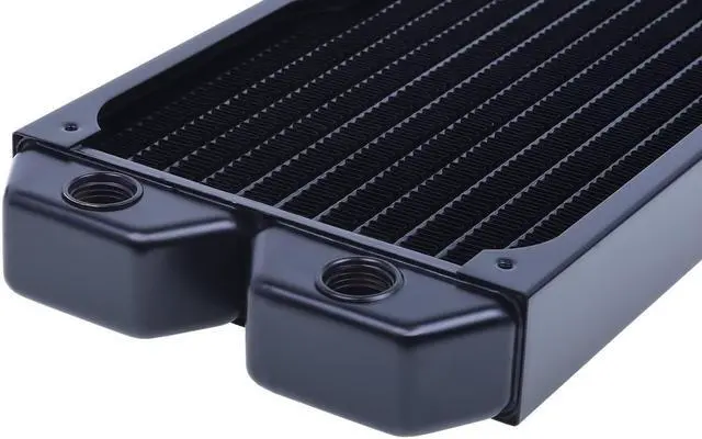 Alt view image 8 of 14 - Alphacool NexXxos ST30 Full Copper Radiator 240, 120mm x 2, Dual Fan, Black