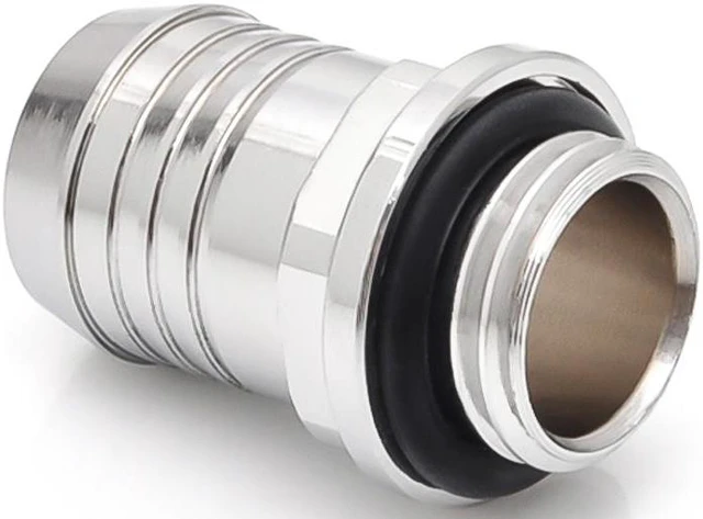 Alt view image 3 of 5 - Bitspower G1/4" to 1/2" Barb Fitting for Soft Tubing, Silver Shining, 4-pack