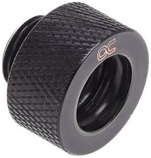 Alt view image 3 of 5 - Alphacool HT G1/4" Compression Fitting for Plexi (Acrylic) / Brass Hard Tubes, 13mm OD, Deep Black, 6-pack