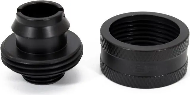 Alt view image 3 of 6 - XSPC G1/4" to 1/2" ID, 3/4" OD Compression Fitting V2 for Soft Tubing, Matte Black, 6-pack