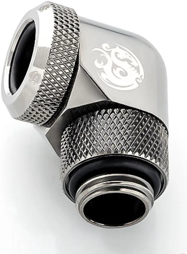 Alt view image 3 of 5 - Bitspower G1/4" to Enhance Multi-Link Adapter Fitting for 12mm OD Rigid Tubing, 90 Degree Rotary, Black Sparkle, 4-pack