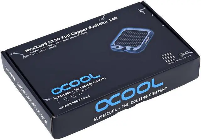 Alt view image 6 of 16 - Alphacool NexXxos ST30 Full Copper Radiator 140, 140mm x 1, Single Fan, Black