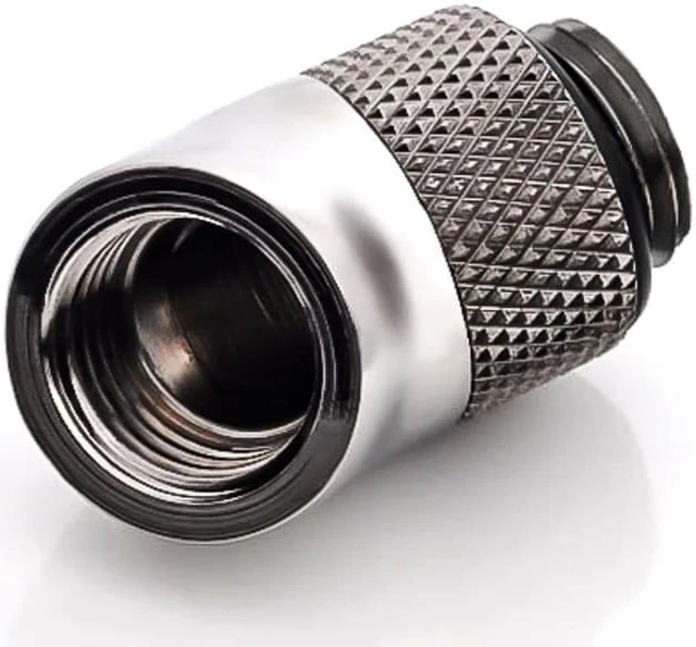 Alt view image 3 of 7 - Bitspower G1/4" Male to Female Extender Fitting, 45 Degree Rotary, Black Sparkle, 4-pack