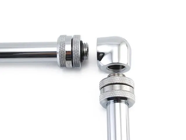 Alt view image 5 of 7 - XSPC G1/4" Female to Female 90 Degree Elbow Fitting, Chrome, 4-pack
