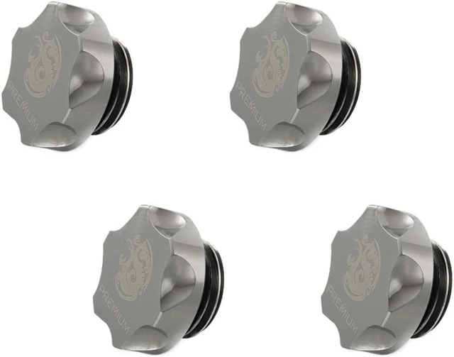 Main image of Bitspower Premium G1/4" Stop Fitting, Black Sparkle, 4-pack