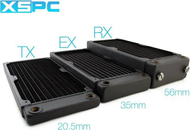 Alt view image 13 of 15 - XSPC TX360 Ultra Thin Radiator, 120mm x 3, Triple Fan, Black