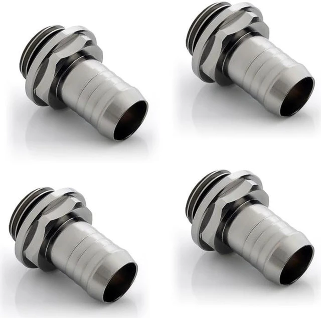 Main image of Bitspower G1/4" to 3/8" Barb Fitting for Soft Tubing, Black Sparkle, 4-pack