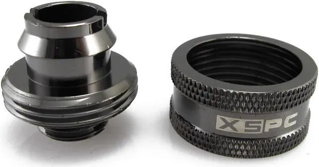 Alt view image 6 of 12 - XSPC G1/4" to 1/2" ID, 3/4" OD Compression Fitting V2 for Soft Tubing, Black Chrome