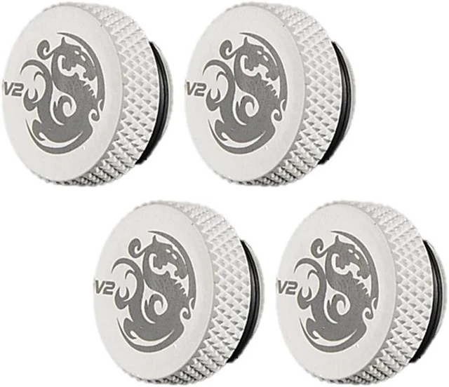 Main image of Bitspower G1/4" Stop Fitting V2, Deluxe White, 4-pack