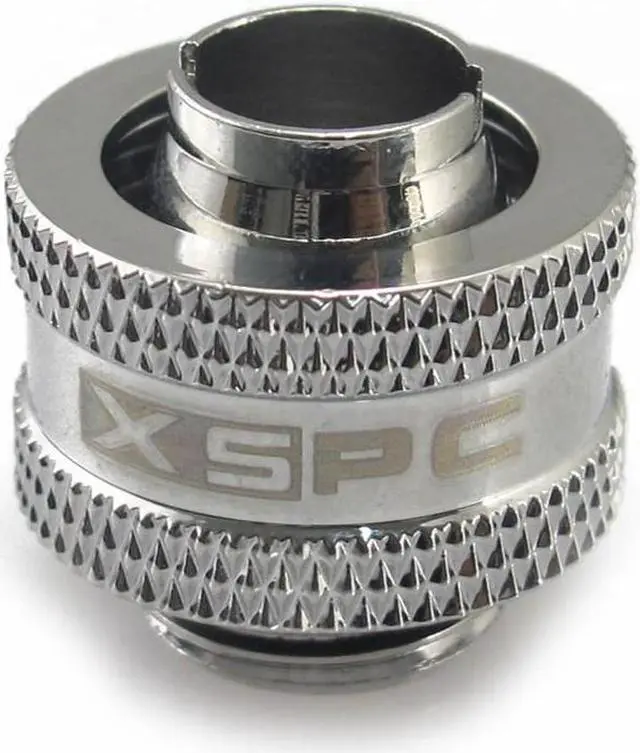 Alt view image 2 of 11 - XSPC G1/4" to 3/8" ID, 1/2" OD Compression Fitting V2 for Soft Tubing, Chrome