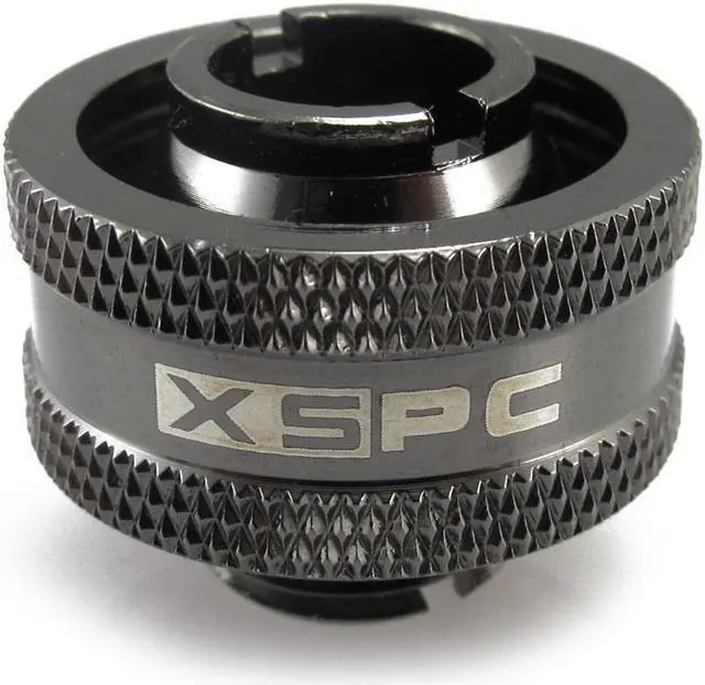 Alt view image 3 of 7 - XSPC G1/4" to 1/2" ID, 3/4" OD Compression Fitting V2 for Soft Tubing, Black Chrome, 8-pack