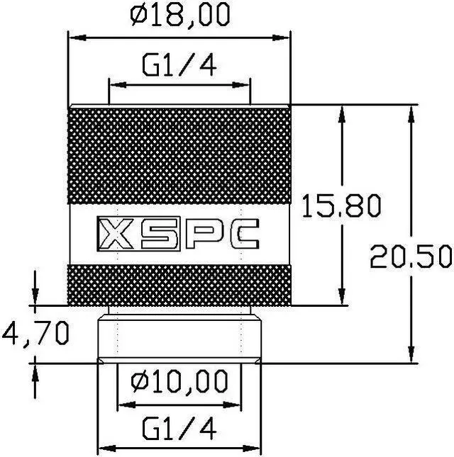 Alt view image 4 of 5 - XSPC G1/4" Male to Female Rotary Fitting, Chrome, 4-pack