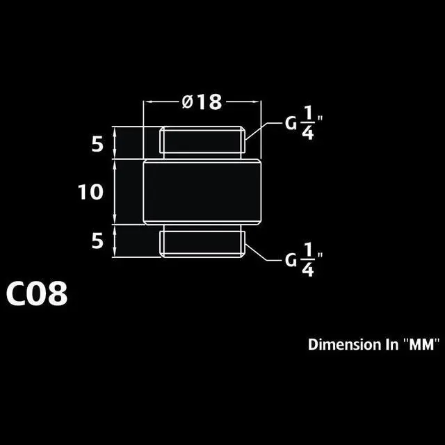 Alt view image 4 of 6 - Bitspower G1/4" 10mm Male to Male Fitting, True Brass
