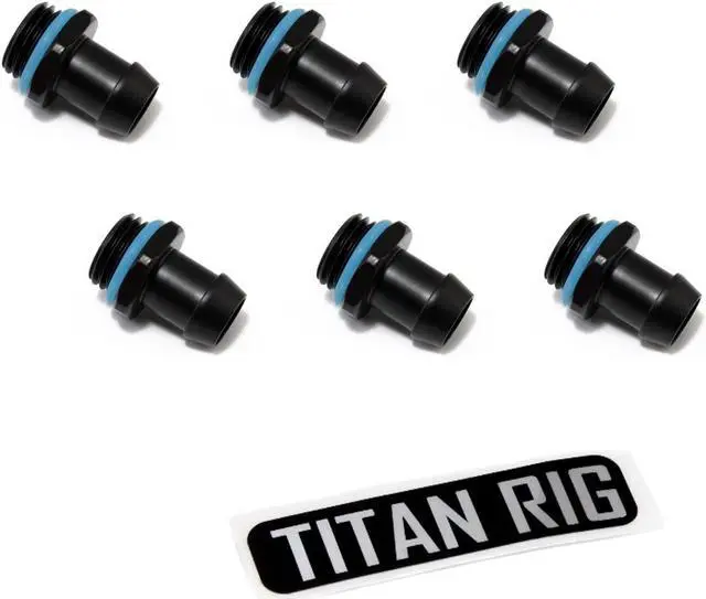Main image of XSPC G1/4" to 3/8" Barb Fitting for Soft Tubing, Matte Black, 6-pack