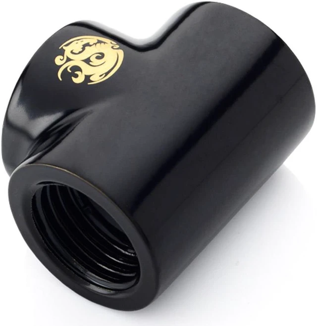 Main image of Bitspower T-Block Fitting with Triple G1/4" Female, Matte Black