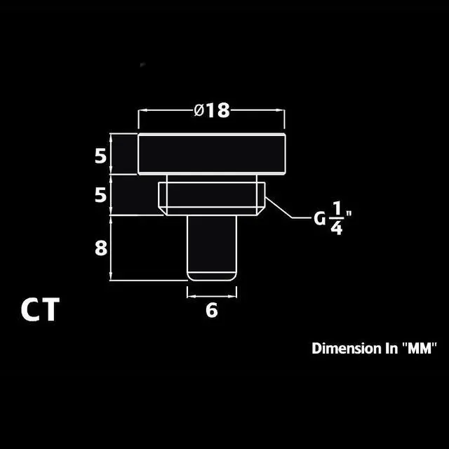 Alt view image 4 of 4 - Bitspower G1/4" Temperature Sensor Stop Fitting, True Brass