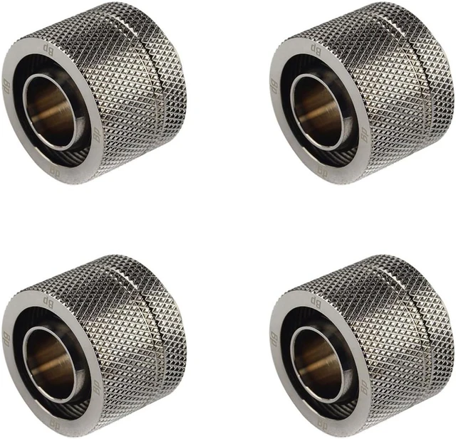 Main image of Bitspower G1/4" to 1/2" ID, OD 3/4" OD Compression Fitting for Soft Tubing, CC5 Ultimate, Black Sparkle, 4-pack