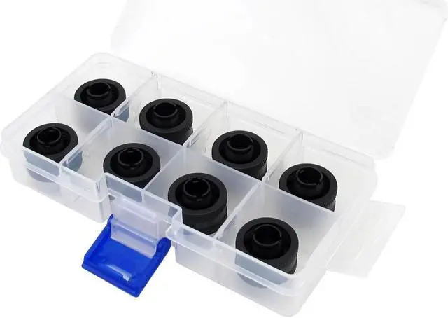 Main image of XSPC G1/4" to 3/8" ID, 5/8" OD Compression Fitting V2 for Soft Tubing, Matte Black, 8-pack