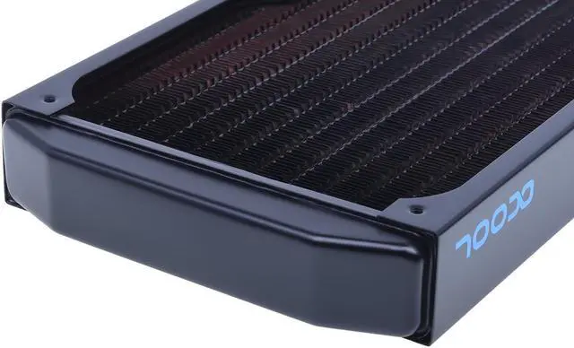 Alt view image 9 of 14 - Alphacool NexXxos ST30 Full Copper Radiator 240, 120mm x 2, Dual Fan, Black