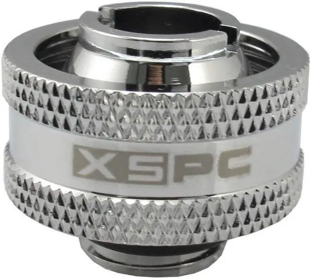 Alt view image 2 of 7 - XSPC G1/4" to 1/2" ID, 3/4" OD Compression Fitting V2 for Soft Tubing, Chrome, 6-pack
