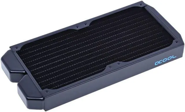 Alt view image 6 of 14 - Alphacool NexXxos ST30 Full Copper Radiator 240, 120mm x 2, Dual Fan, Black