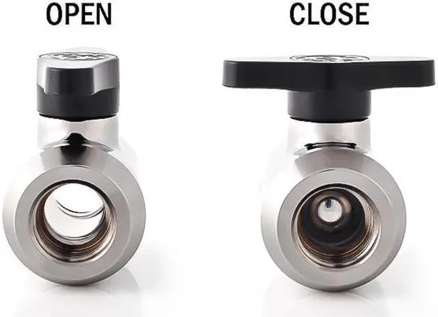 Alt view image 3 of 4 - Bitspower G1/4" Mini Valve with Black Handle, Black Sparkle Body