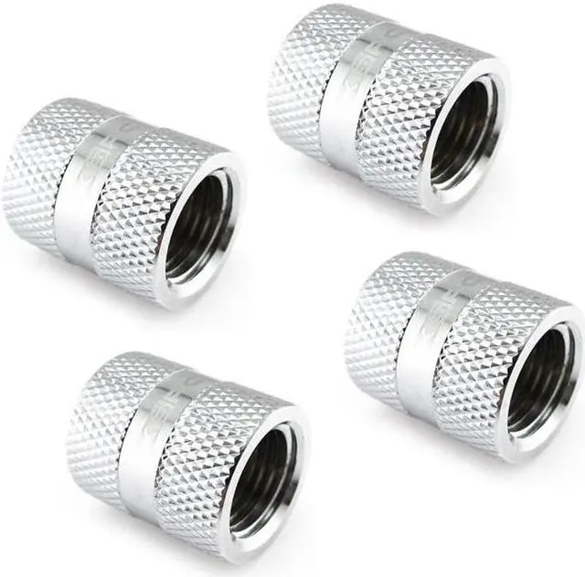 Main image of XSPC G1/4" Female to Female Rotary Fitting, Chrome, 4-pack