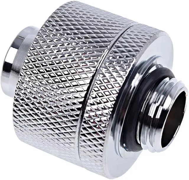 Alt view image 2 of 4 - Alphacool Eiszapfen G1/4" to 13mm ID, 19mm OD Compression Fitting for Soft Tubing, Chrome