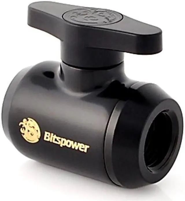 Main image of Bitspower G1/4" Mini Valve with Black Handle, Matte Black Body