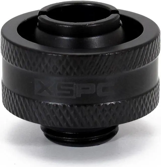Alt view image 2 of 6 - XSPC G1/4" to 1/2" ID, 3/4" OD Compression Fitting V2 for Soft Tubing, Matte Black, 6-pack
