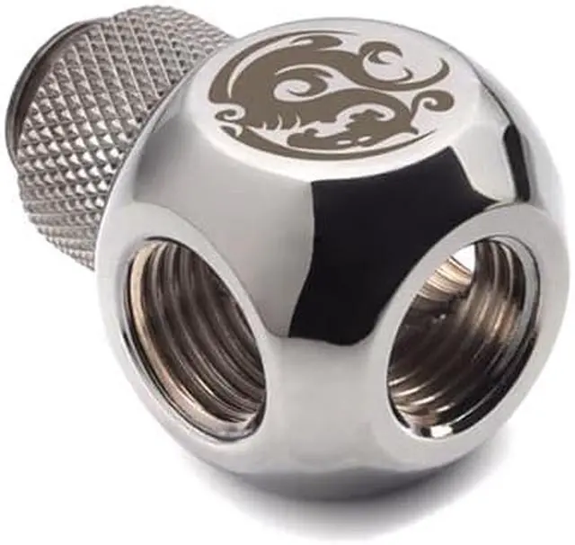 Alt view image 6 of 7 - Bitspower G1/4" Q-Rotary Extender Fitting with Triple G1/4" Female Ports, Rotary, Black Sparkle