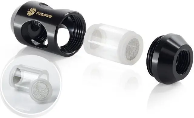 Alt view image 3 of 8 - Bitspower G1/4" In-Line Filter, Matte Black